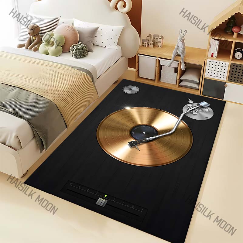 Commercial Vinyl Printing Machine - Golden vinyl record turntable tonearm Print