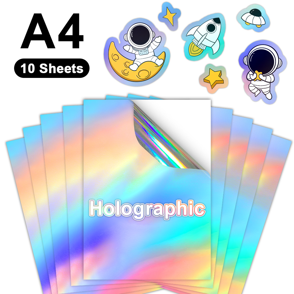 Commercial Vinyl Printing - 10 Sheets Holographic Printable Vinyl Sticker