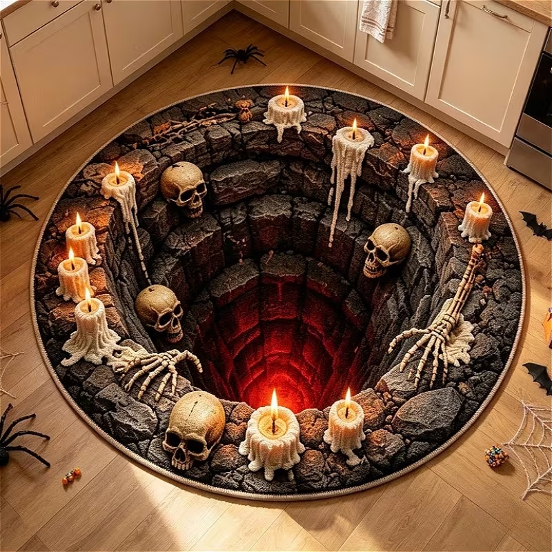 Commercial Wall Printing Machine - 3D Illusion Skull Candle Pit Round