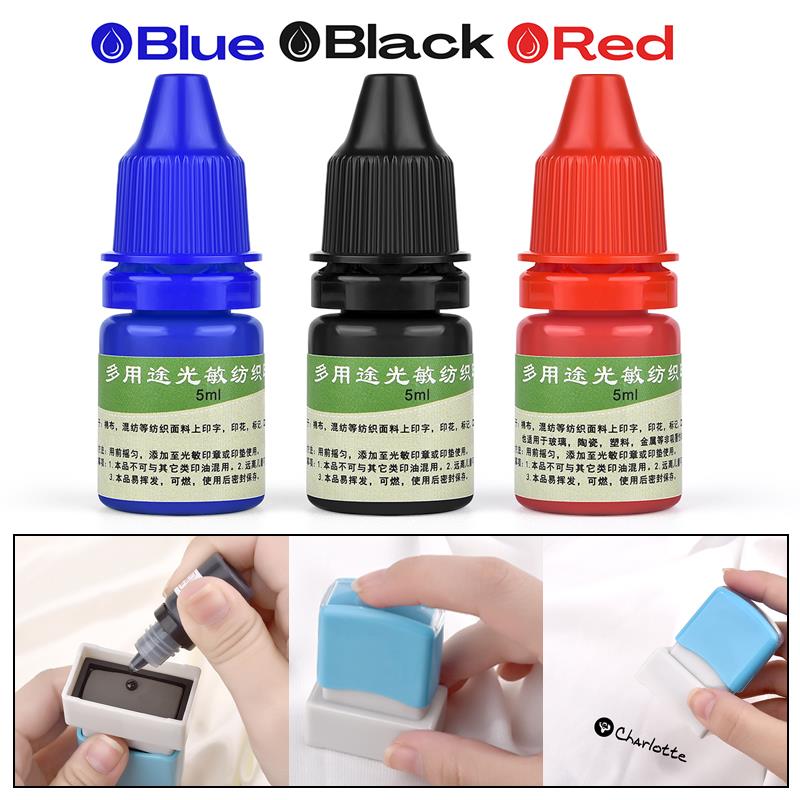 Direct To Garment Ink - 5ml Blue Red Black Ink Textile