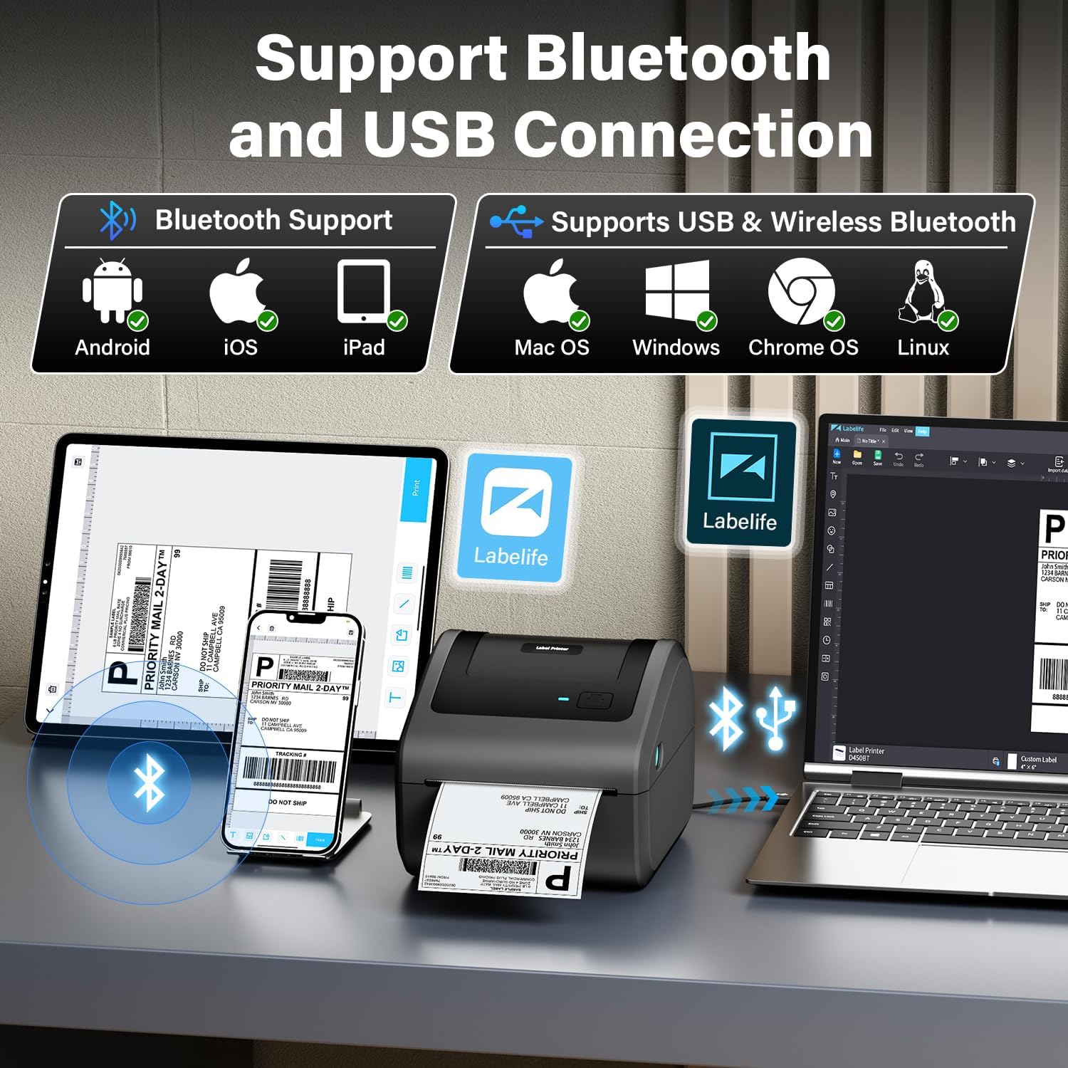 Bluetooth Thermal Label Printe - Commercial Label Printing Machine 评论和价格