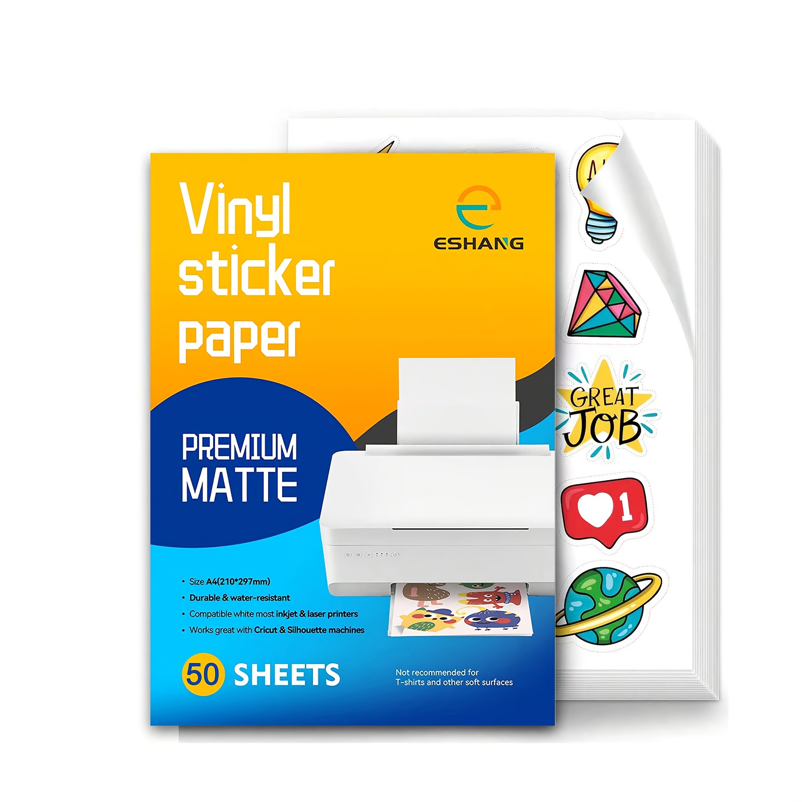 50 Sheets A4 PET Printable Vin - Commercial Vinyl Printing 评论和价格