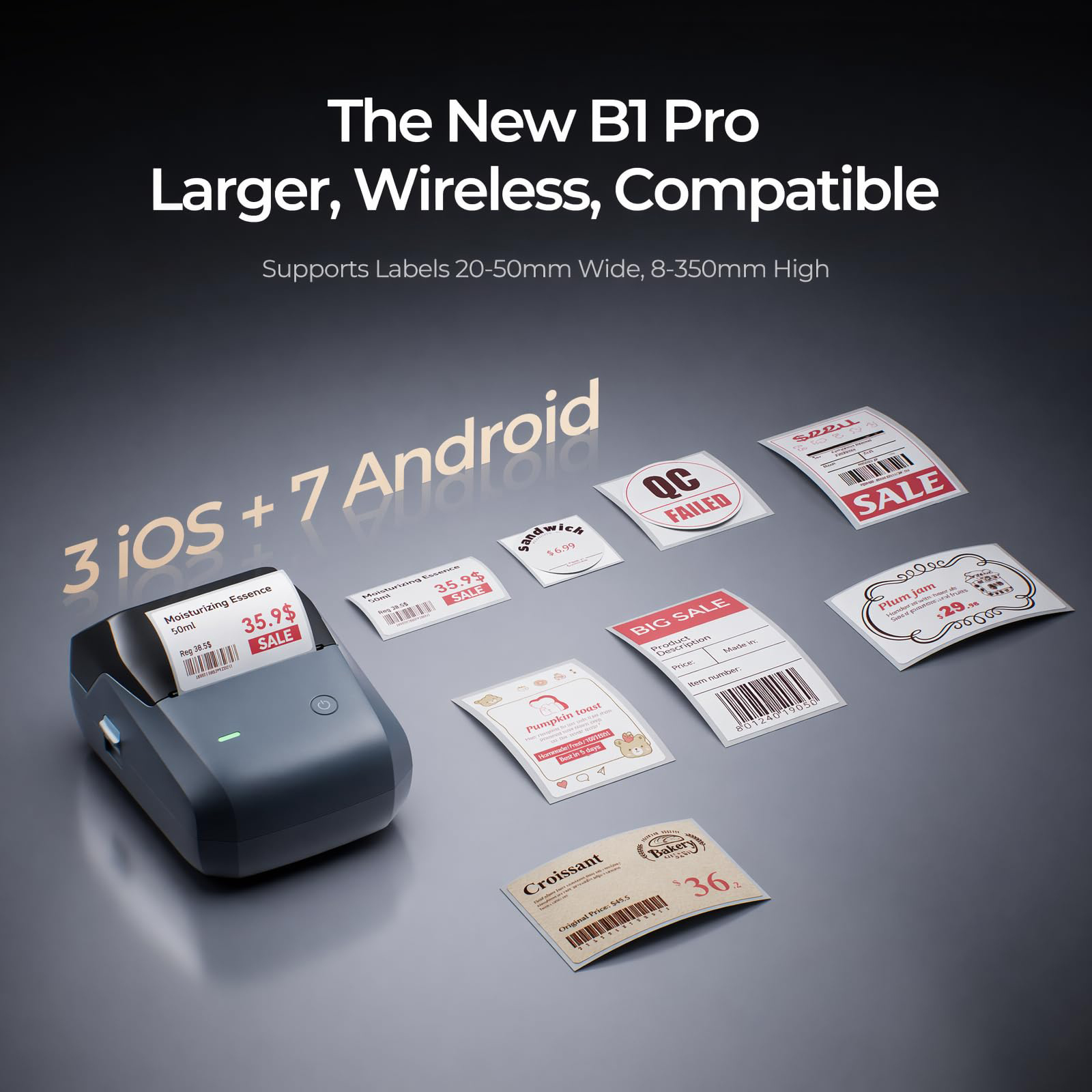 Niimbot B1Pro Label Maker 300D - Commercial Label Printing Machine 评论和价格